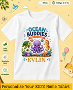 Ocean Theme Custom Kid Cotton Tshirt Swiftsoul