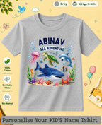 Ocean Theme Custom Kid Cotton Tshirt Swiftsoul