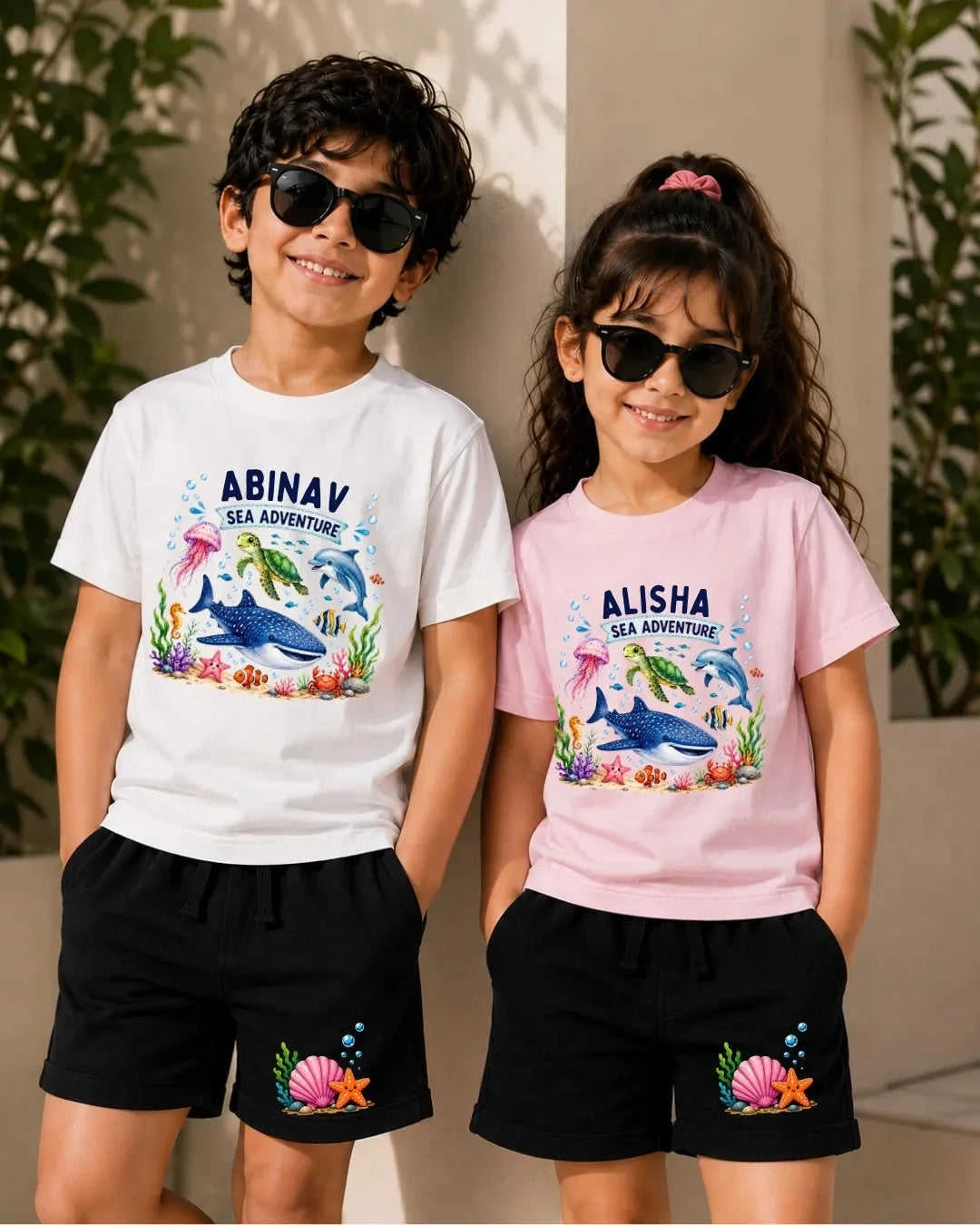 Ocean Theme Custom Kid's Co-ord Set Swiftsoul