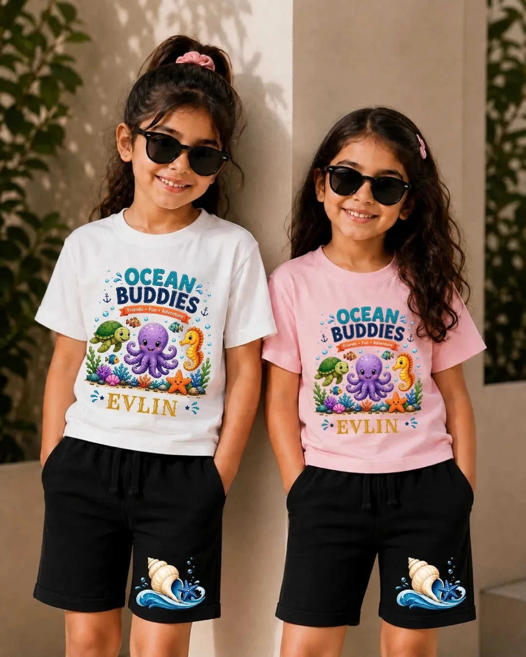 Ocean Theme Custom Kid's Co-ord Set Swiftsoul