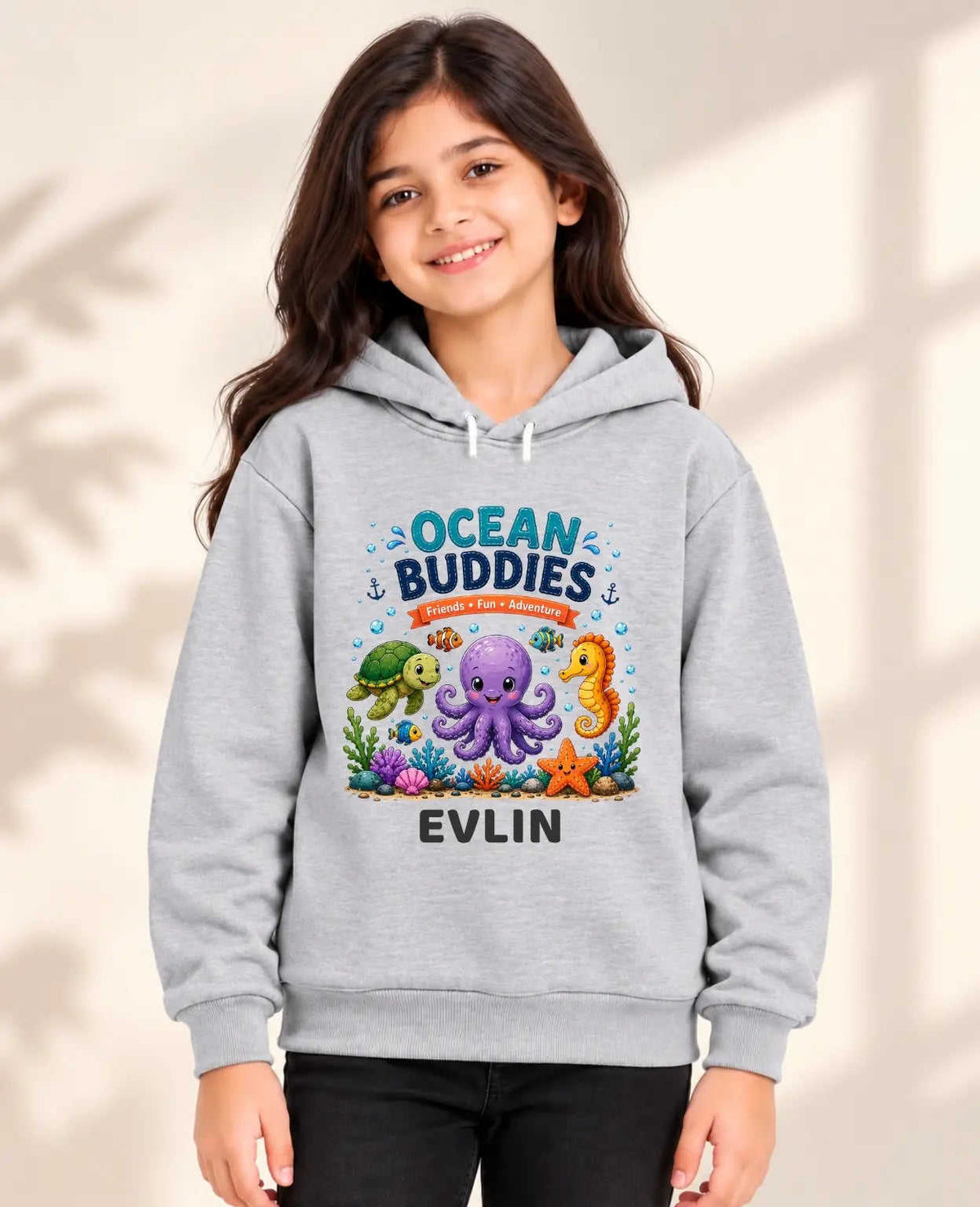 Ocean Theme Kid Cotton Tshirt & Hoodie Swiftsoul