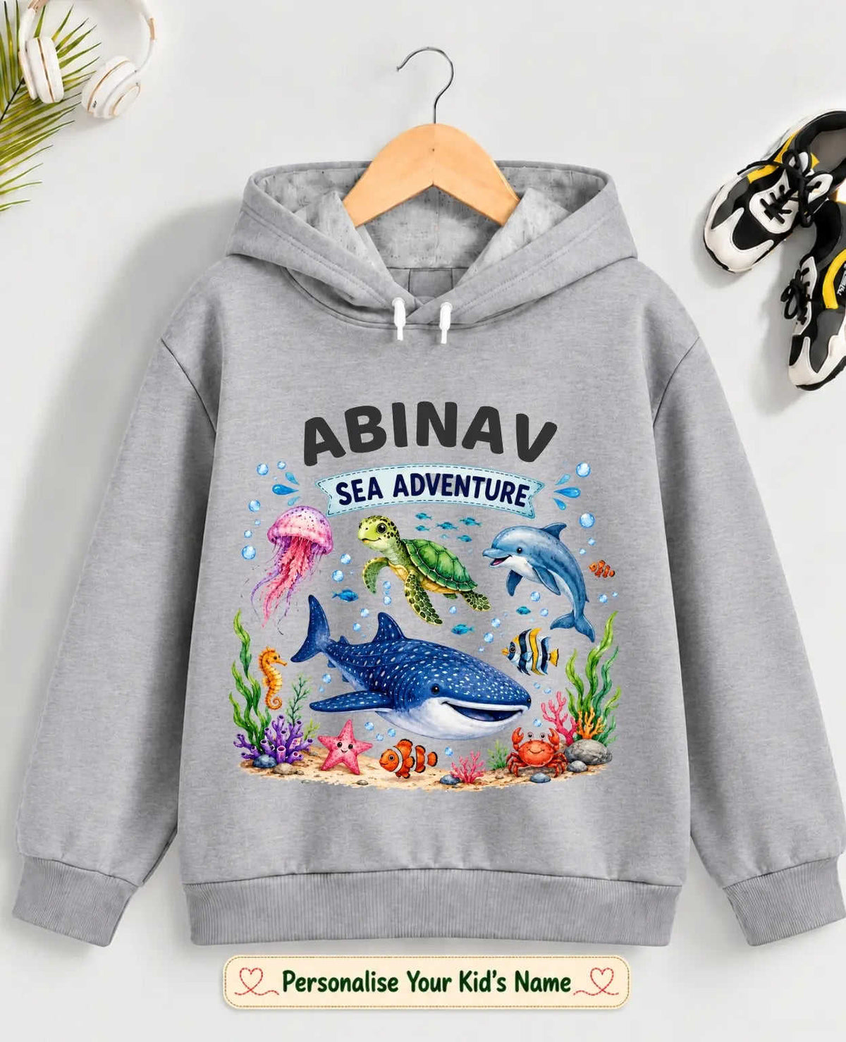 Ocean Theme Kid Cotton Tshirt & Hoodie Swiftsoul