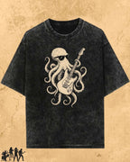 Octopus Guitar Rock Cotton Tshirt