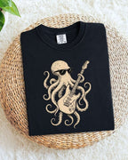 Octopus Guitar Rock Cotton Tshirt