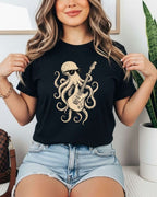 Octopus Guitar Rock Cotton Tshirt