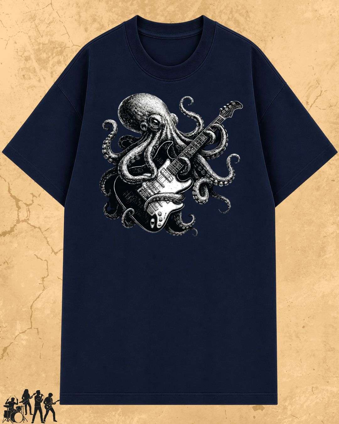 Octopus Guitar Rock Cotton Tshirt Billien LLC 