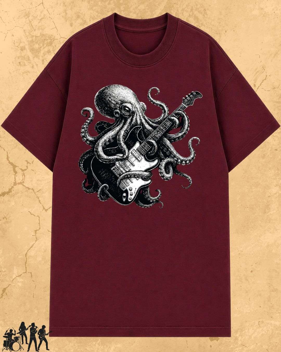 Octopus Guitar Rock Cotton Tshirt Billien LLC 