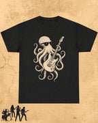 Octopus Guitar Rock Cotton Tshirt Billien LLC 