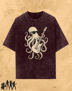 Octopus Guitar Rock Cotton Tshirt