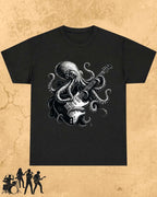 Octopus Guitar Rock Cotton Tshirt