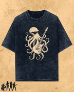 Octopus Guitar Rock Cotton Tshirt
