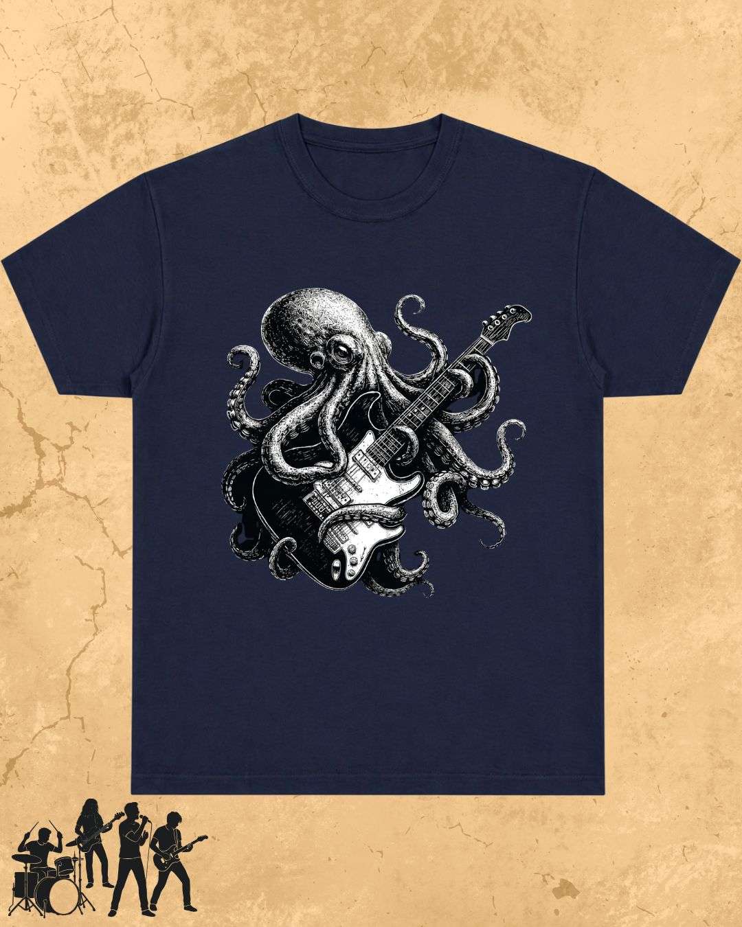 Octopus Guitar Rock Cotton Tshirt Billien LLC 