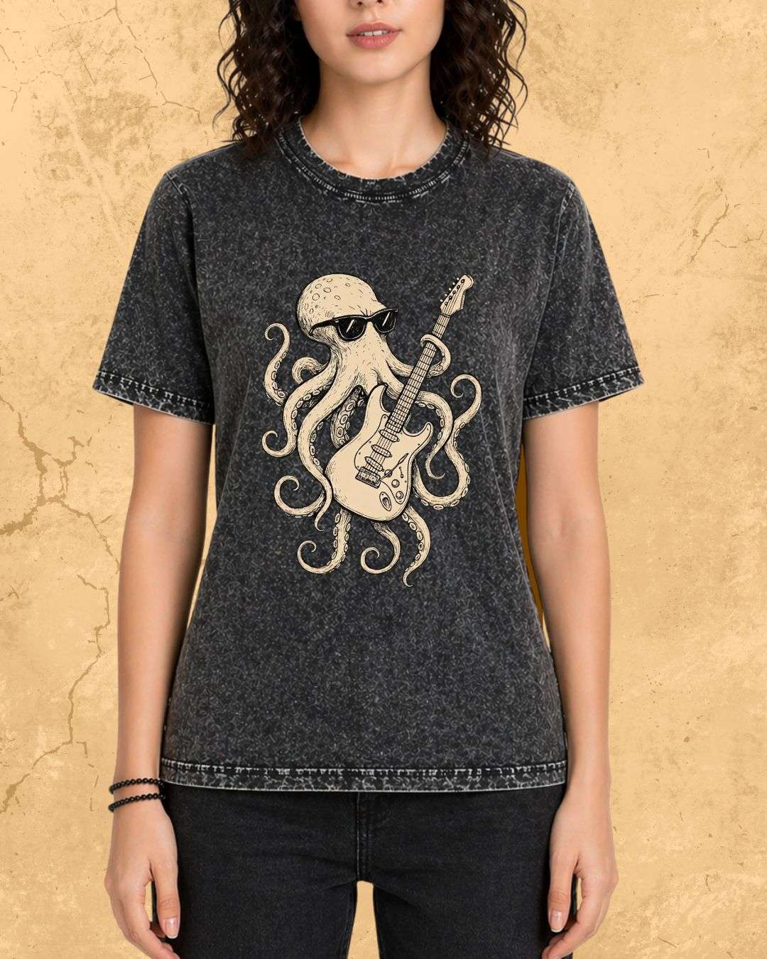 Octopus Guitar Rock Cotton Tshirt Billien LLC 