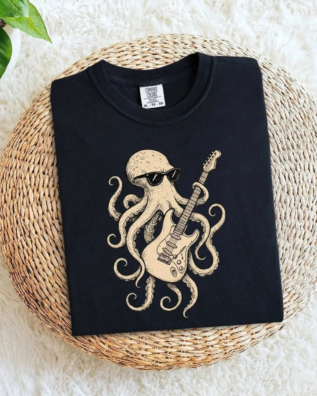 Octopus Guitar Rock Cotton Tshirt Swiftsoul