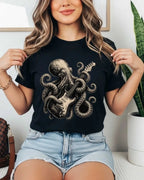 Octopus Guitar Rock Cotton Tshirt Swiftsoul