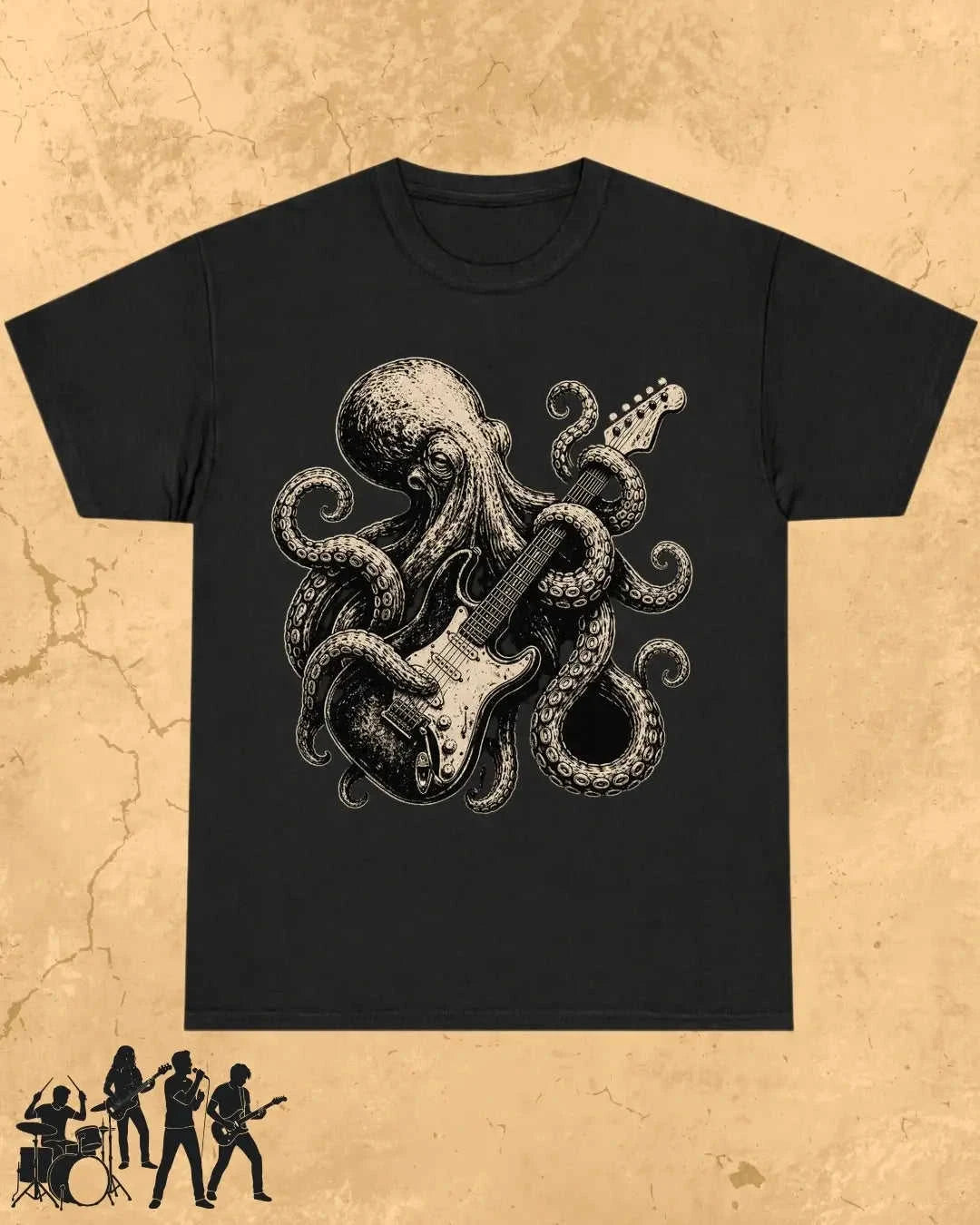 Octopus Guitar Rock Cotton Tshirt Swiftsoul