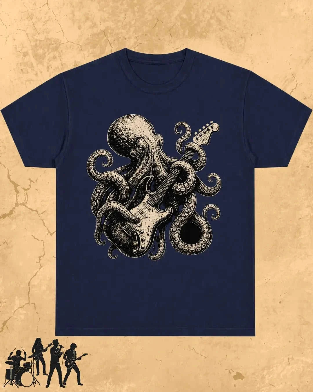 Octopus Guitar Rock Cotton Tshirt Swiftsoul