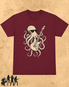 Octopus Guitar Rock Cotton Tshirt Swiftsoul
