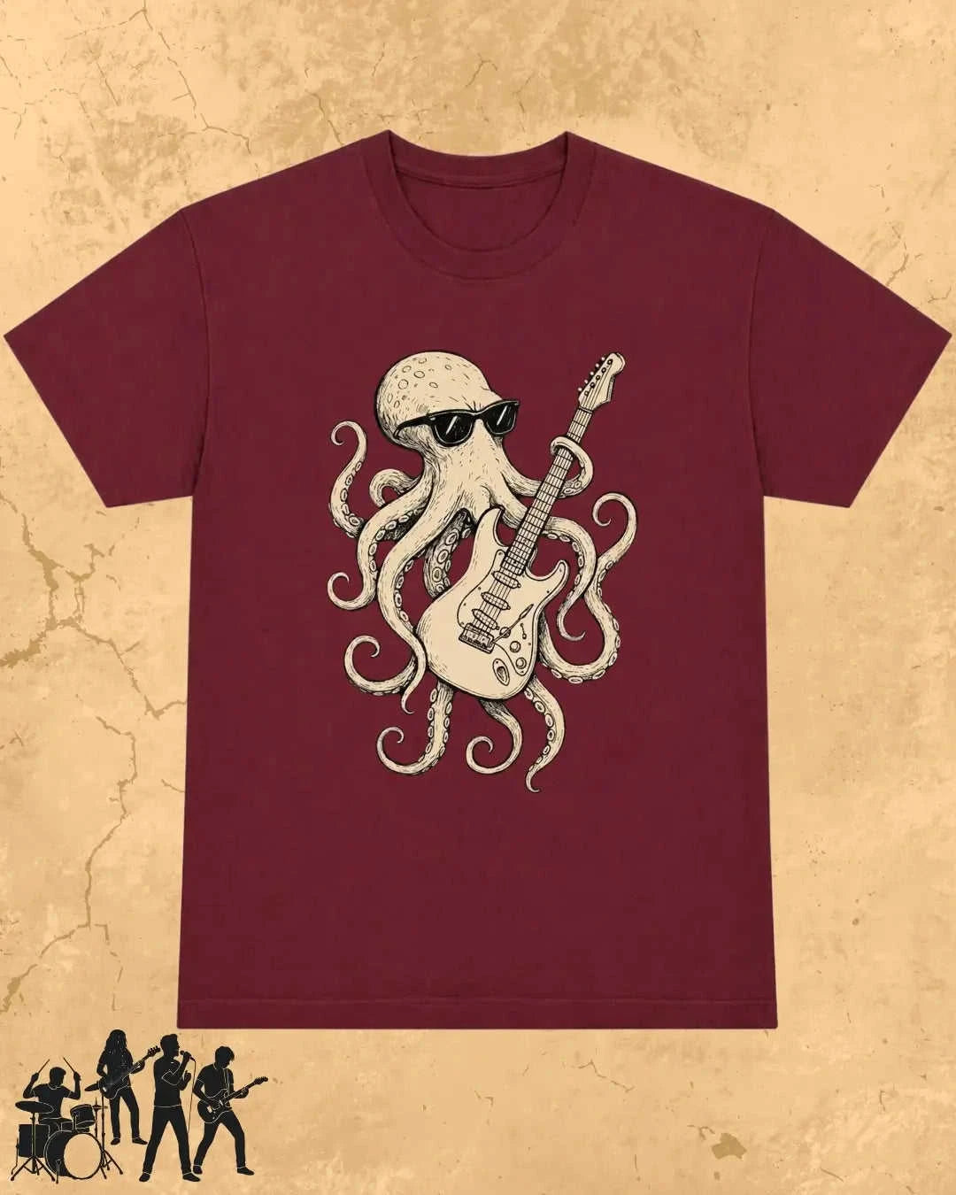 Octopus Guitar Rock Cotton Tshirt Swiftsoul