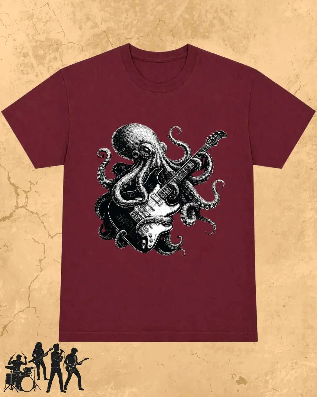 Octopus Guitar Rock Cotton Tshirt Swiftsoul