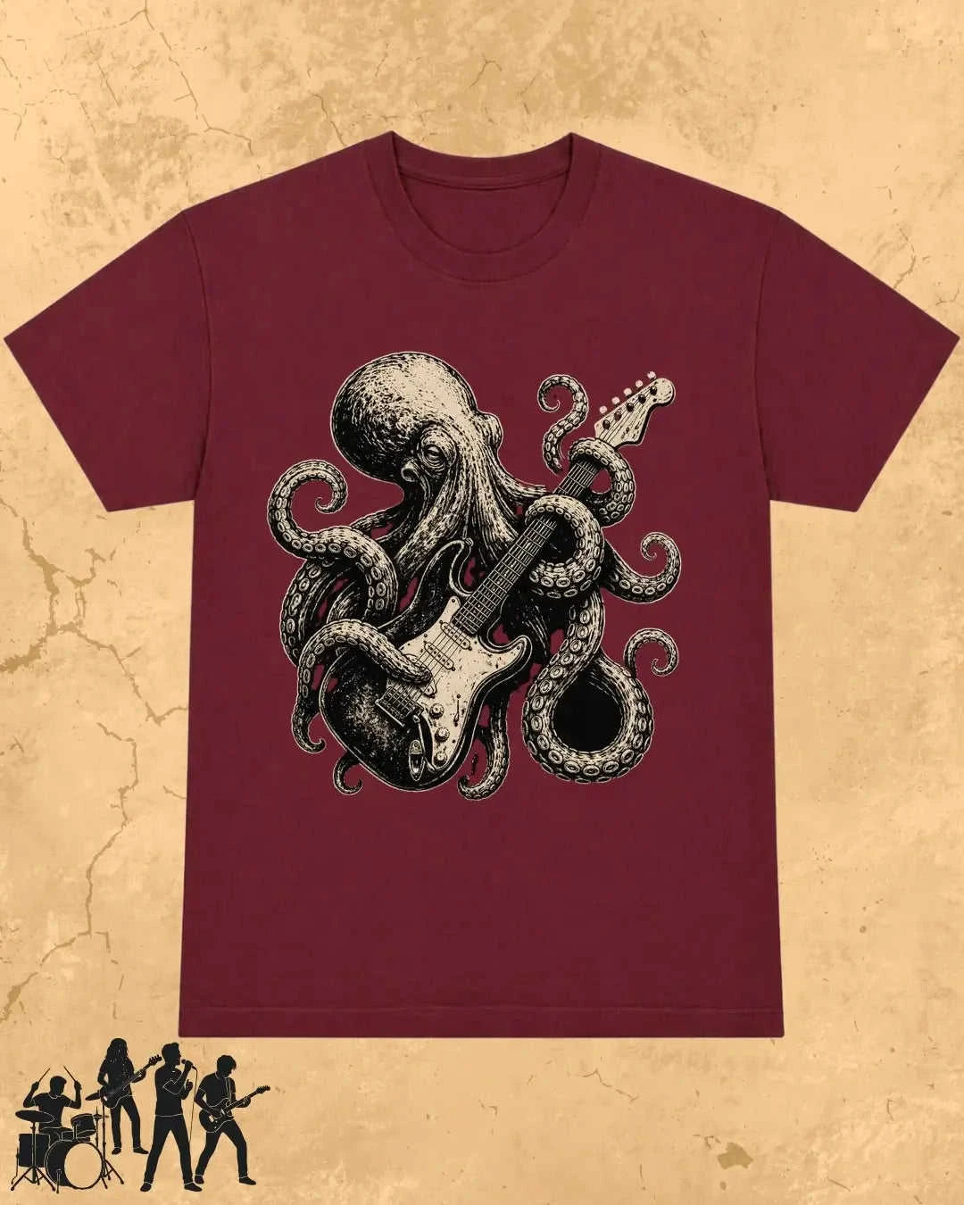 Octopus Guitar Rock Cotton Tshirt Swiftsoul