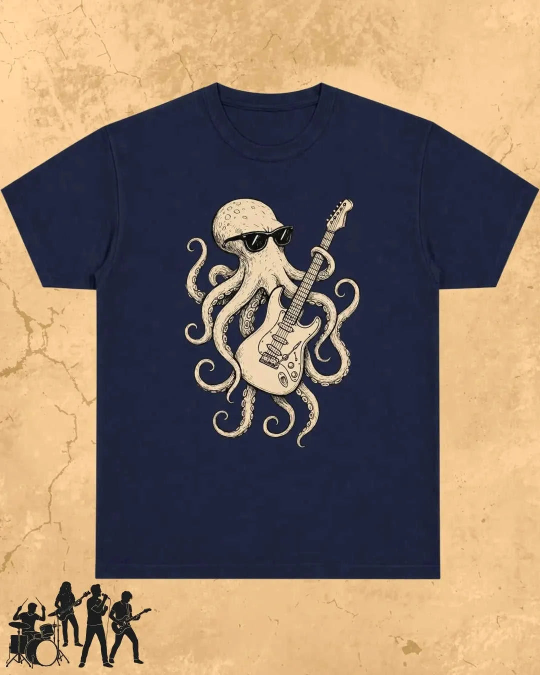 Octopus Guitar Rock Cotton Tshirt Swiftsoul