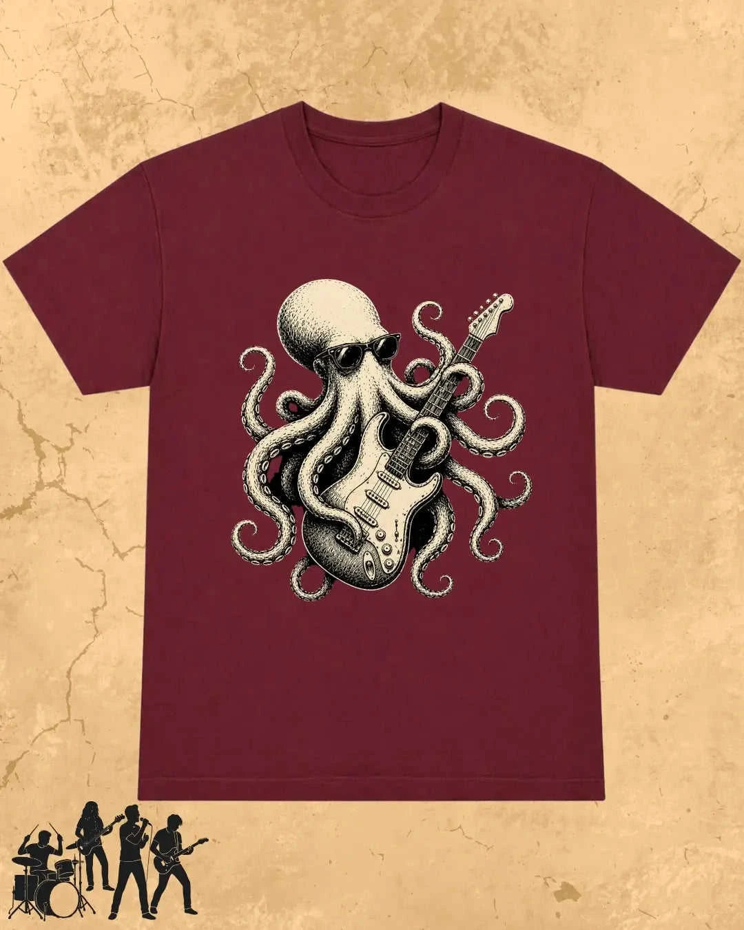 Octopus Guitar Rock Cotton Tshirt Swiftsoul
