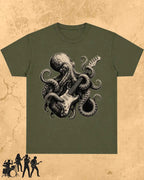 Octopus Guitar Rock Cotton Tshirt Swiftsoul