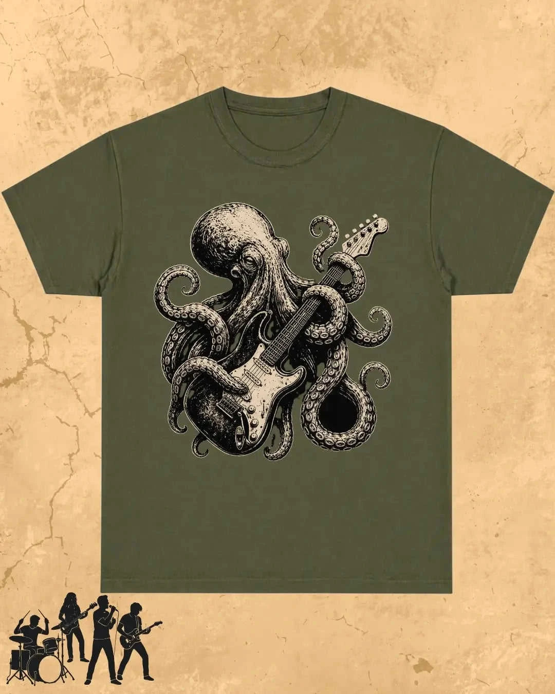 Octopus Guitar Rock Cotton Tshirt Swiftsoul