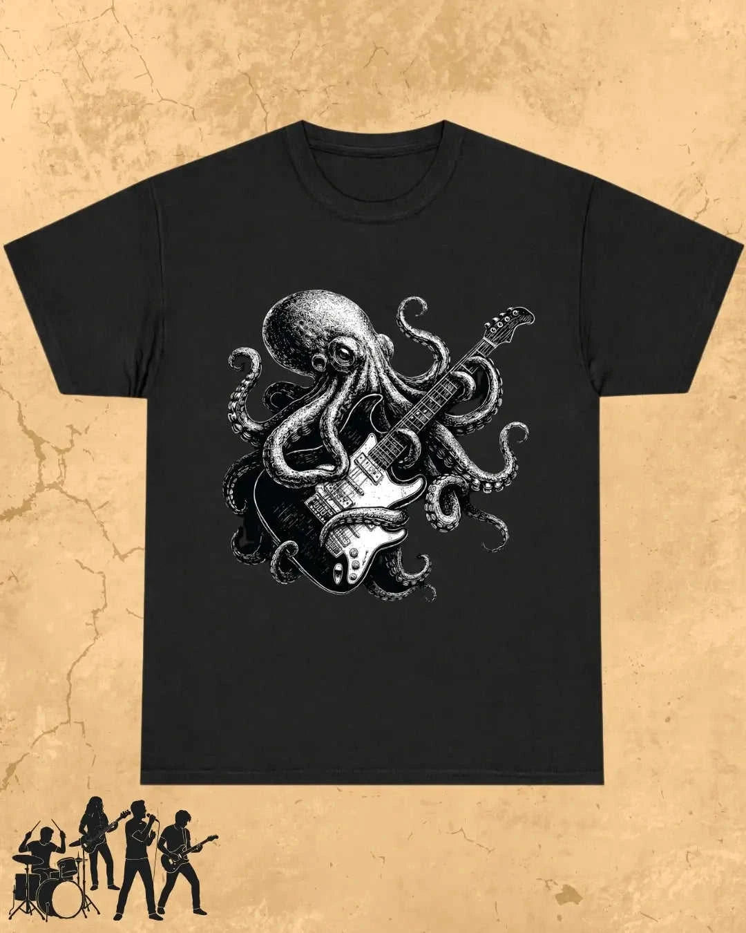 Octopus Guitar Rock Cotton Tshirt Swiftsoul