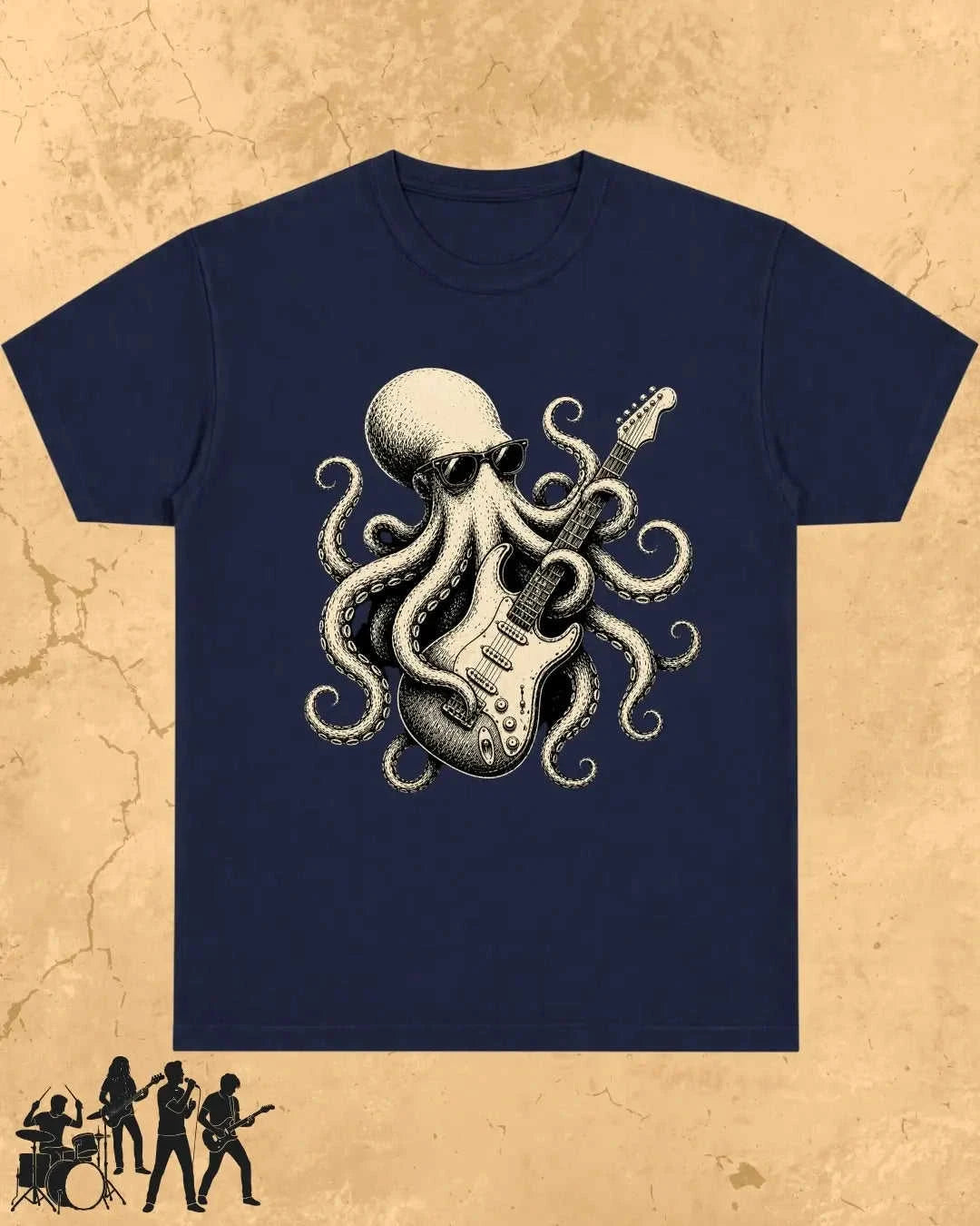 Octopus Guitar Rock Cotton Tshirt Swiftsoul