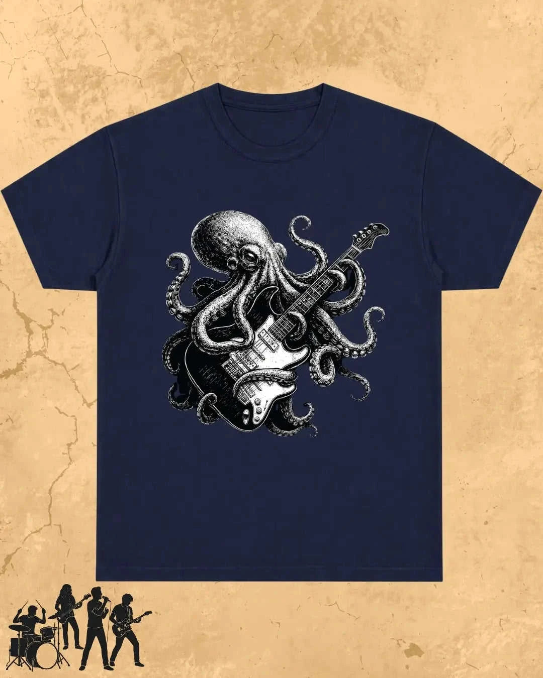 Octopus Guitar Rock Cotton Tshirt Swiftsoul