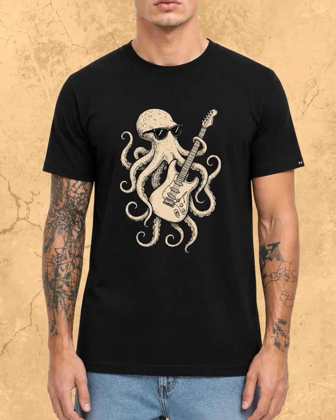 Octopus Guitar Rock Cotton Tshirt Swiftsoul