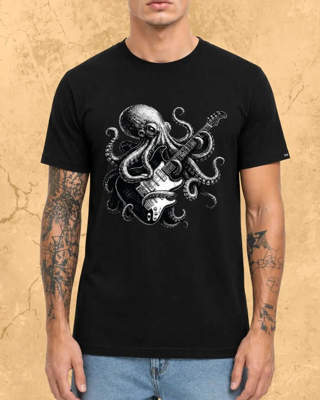 Octopus Guitar Rock Cotton Tshirt Swiftsoul