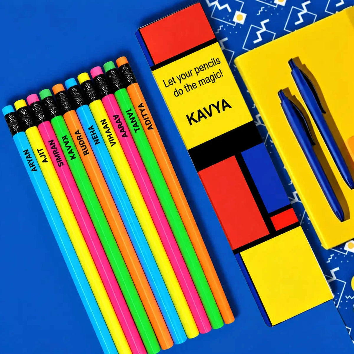Personalised Neon Pencils with Names Swiftsoul