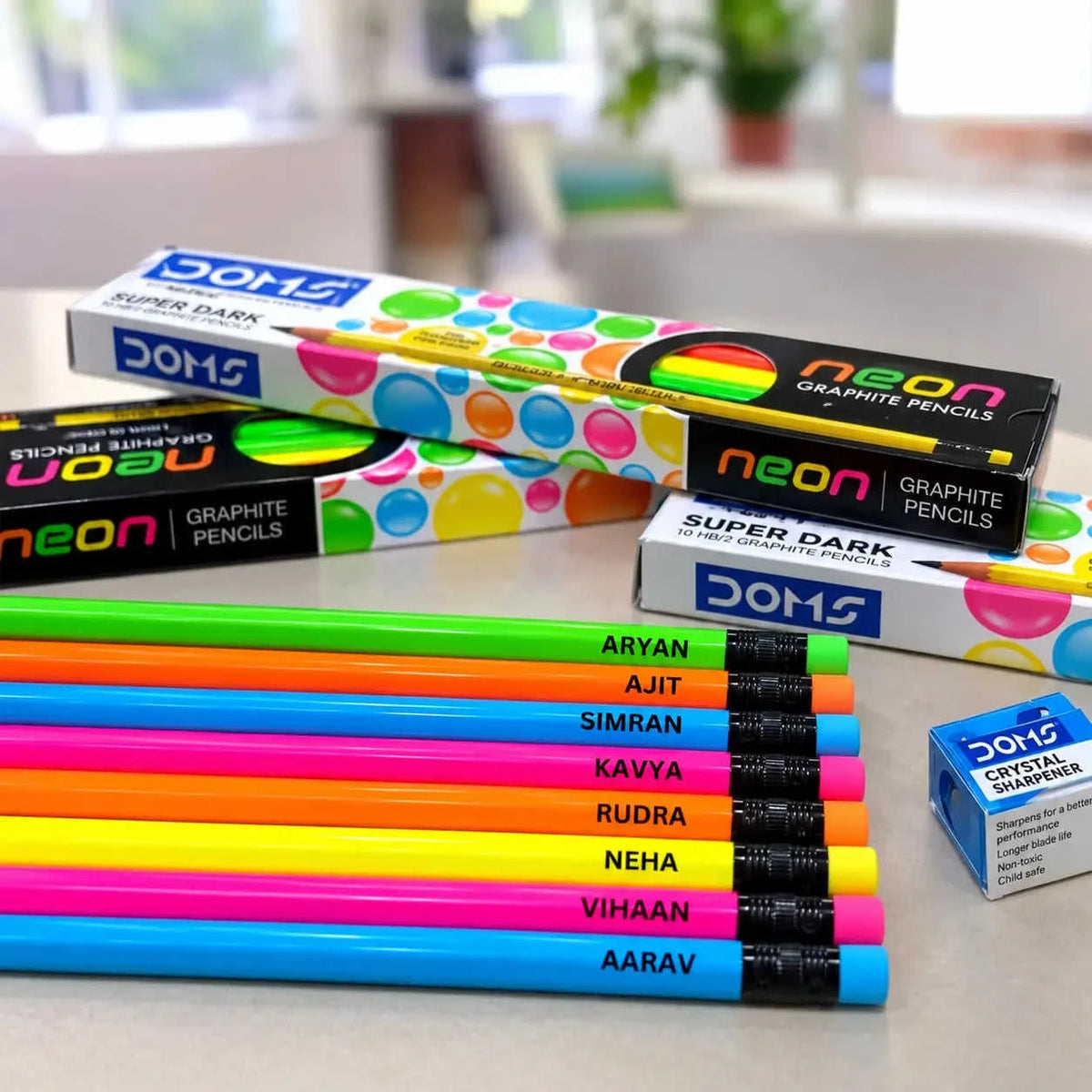 Personalised Neon Pencils with Names Swiftsoul