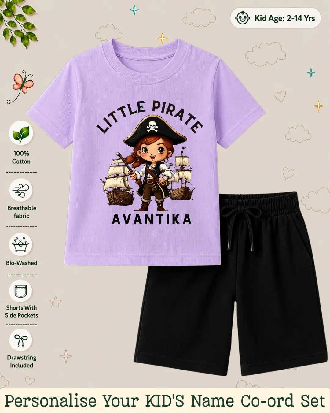 Pirates & Karate Theme Kid Co-ord Set Swiftsoul