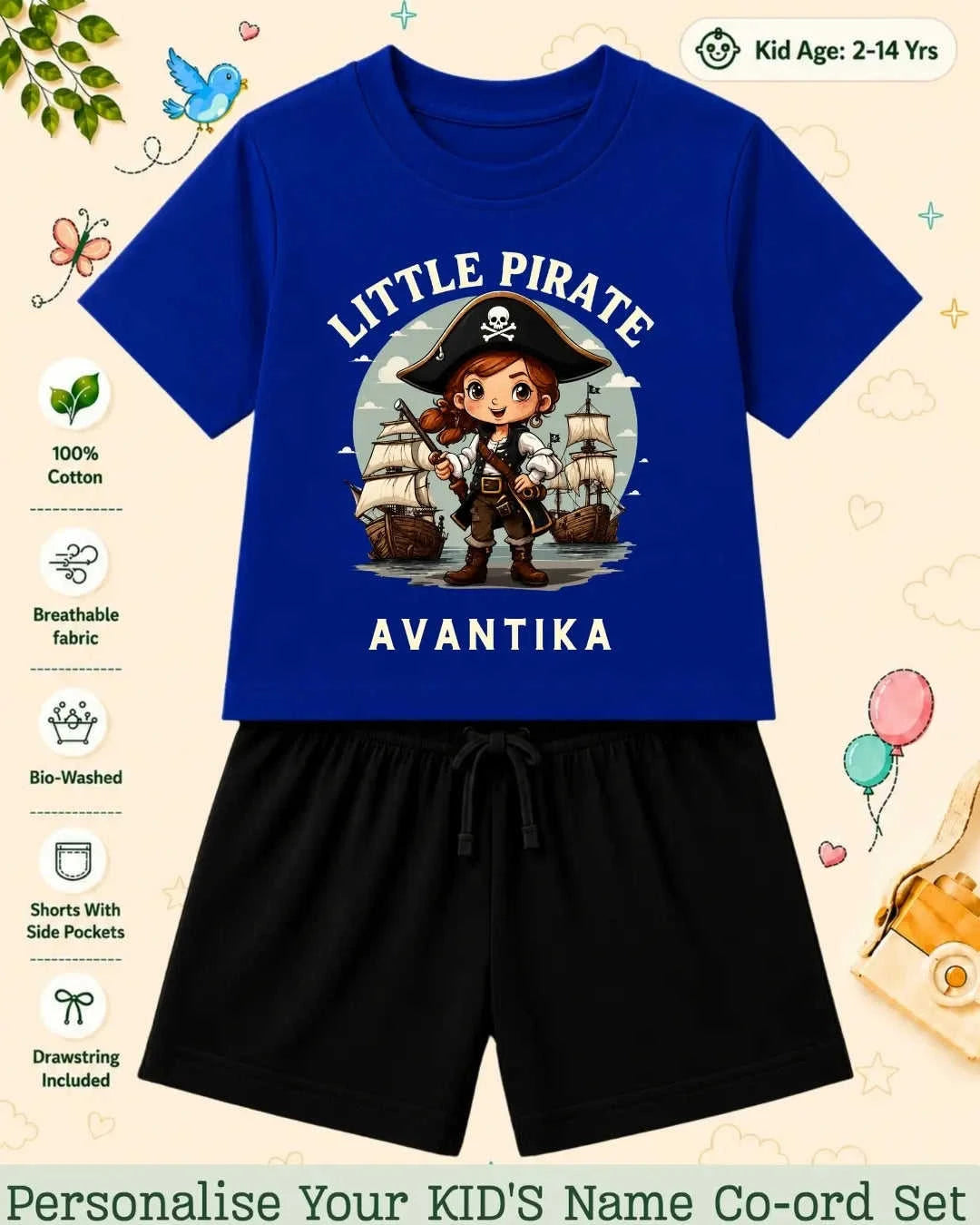 Pirates & Karate Theme Kid Co-ord Set Swiftsoul