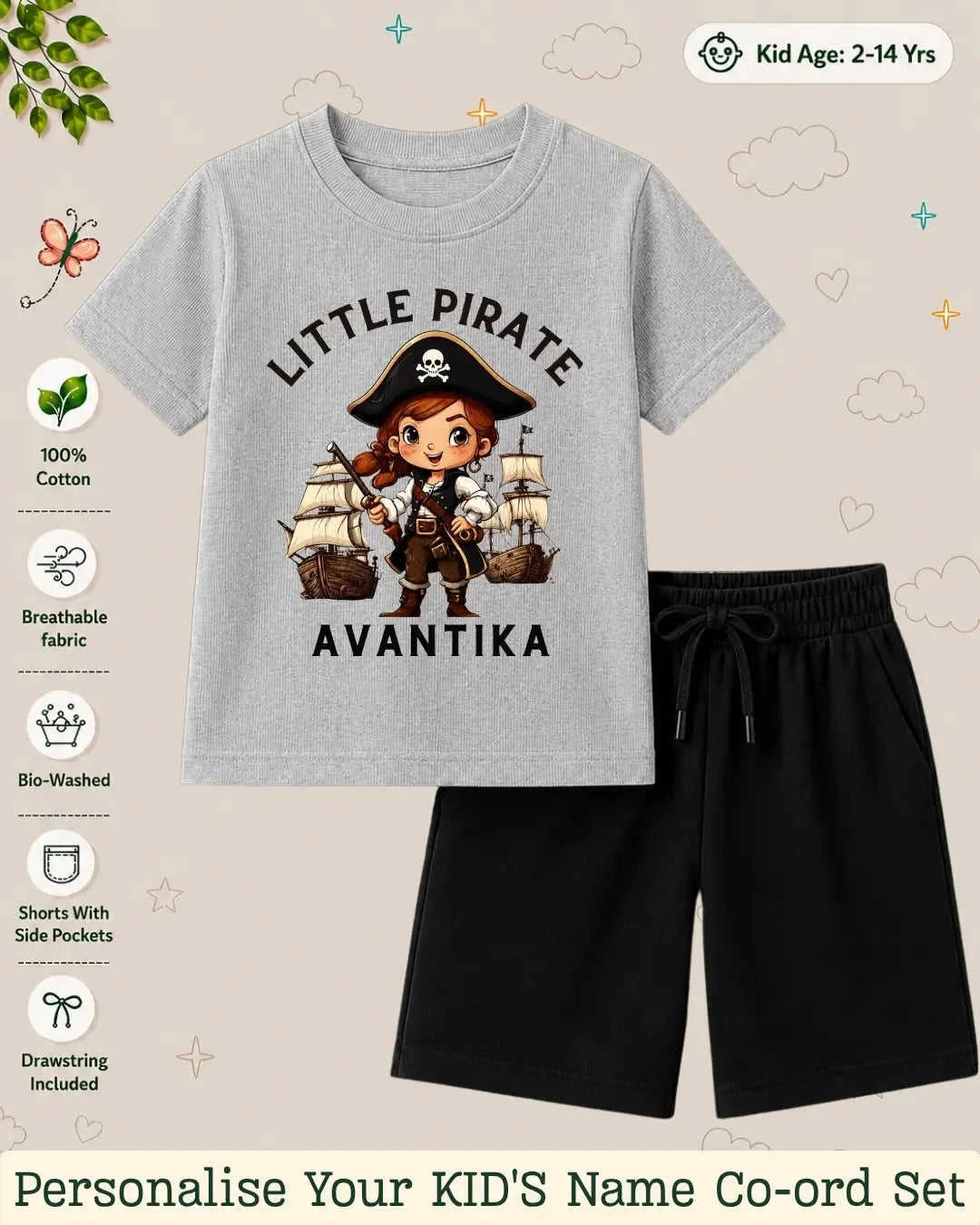 Pirates & Karate Theme Kid Co-ord Set Swiftsoul