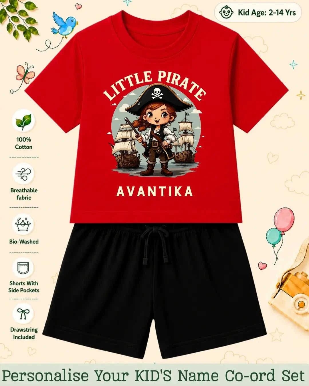 Pirates & Karate Theme Kid Co-ord Set Swiftsoul