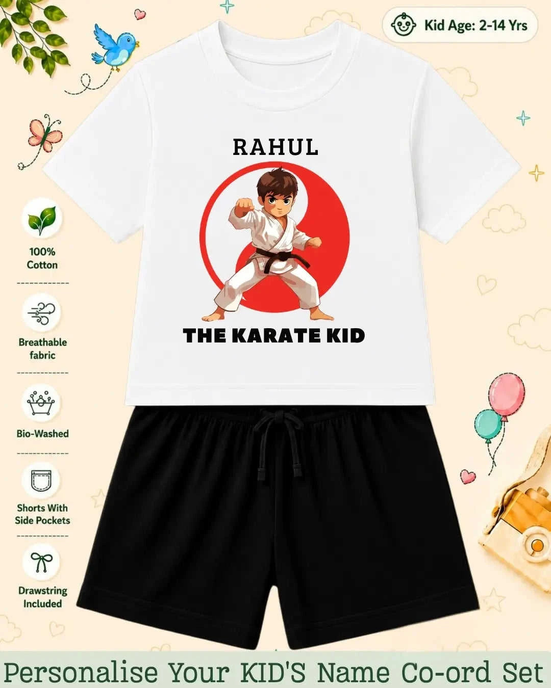 Pirates & Karate Theme Kid Co-ord Set Swiftsoul
