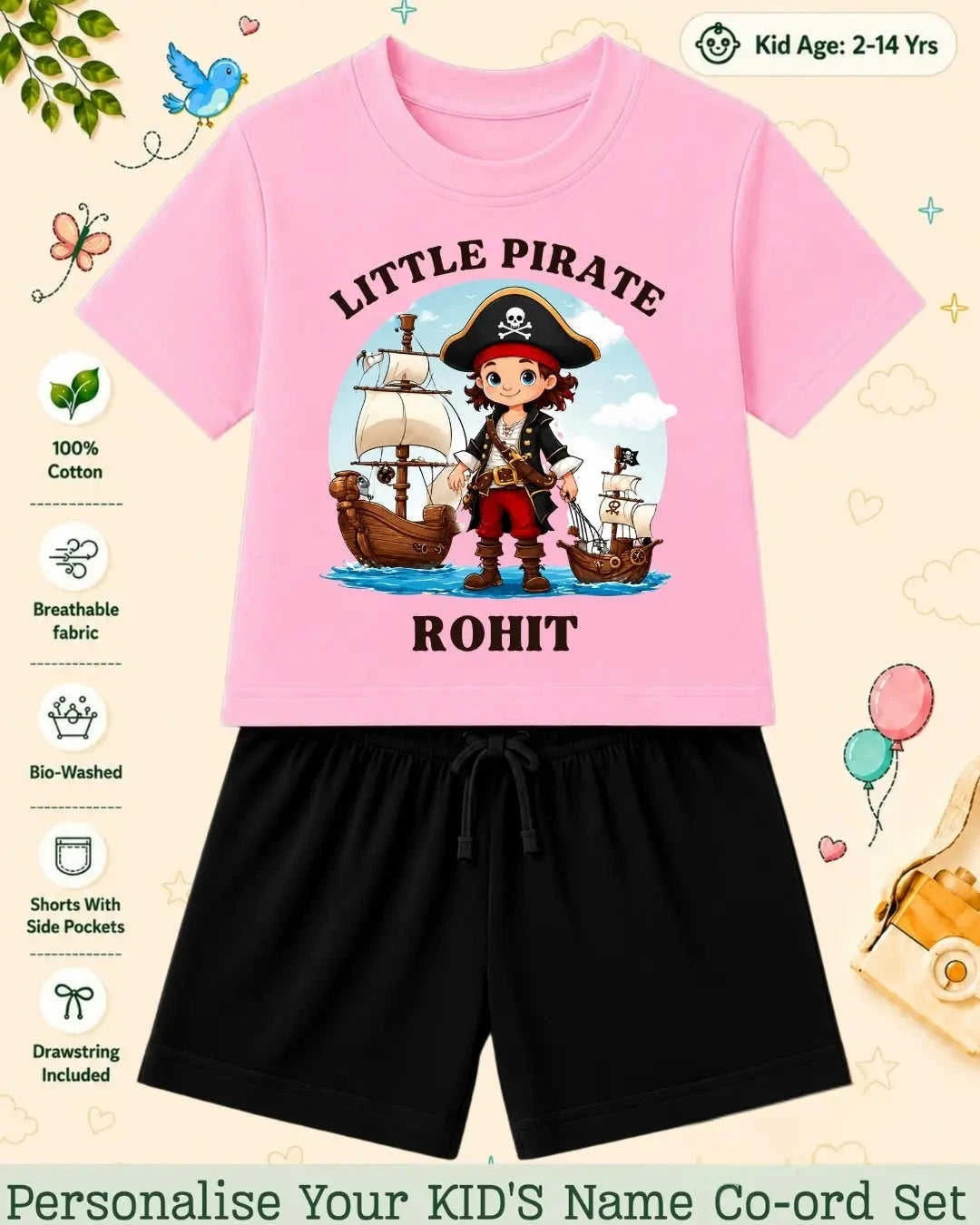 Pirates & Karate Theme Kid Co-ord Set Swiftsoul