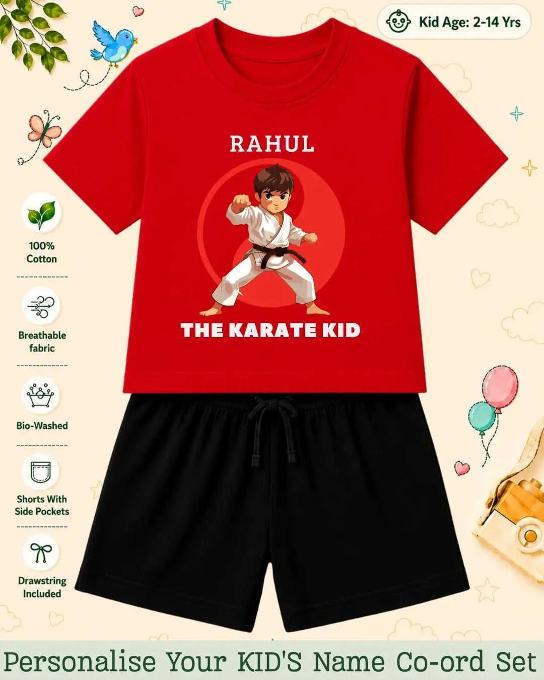 Pirates & Karate Theme Kid Co-ord Set Swiftsoul