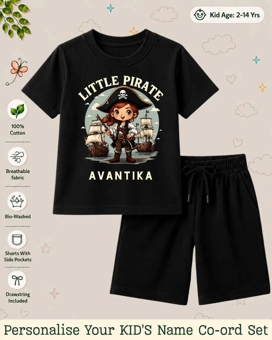 Pirates & Karate Theme Kid Co-ord Set Swiftsoul