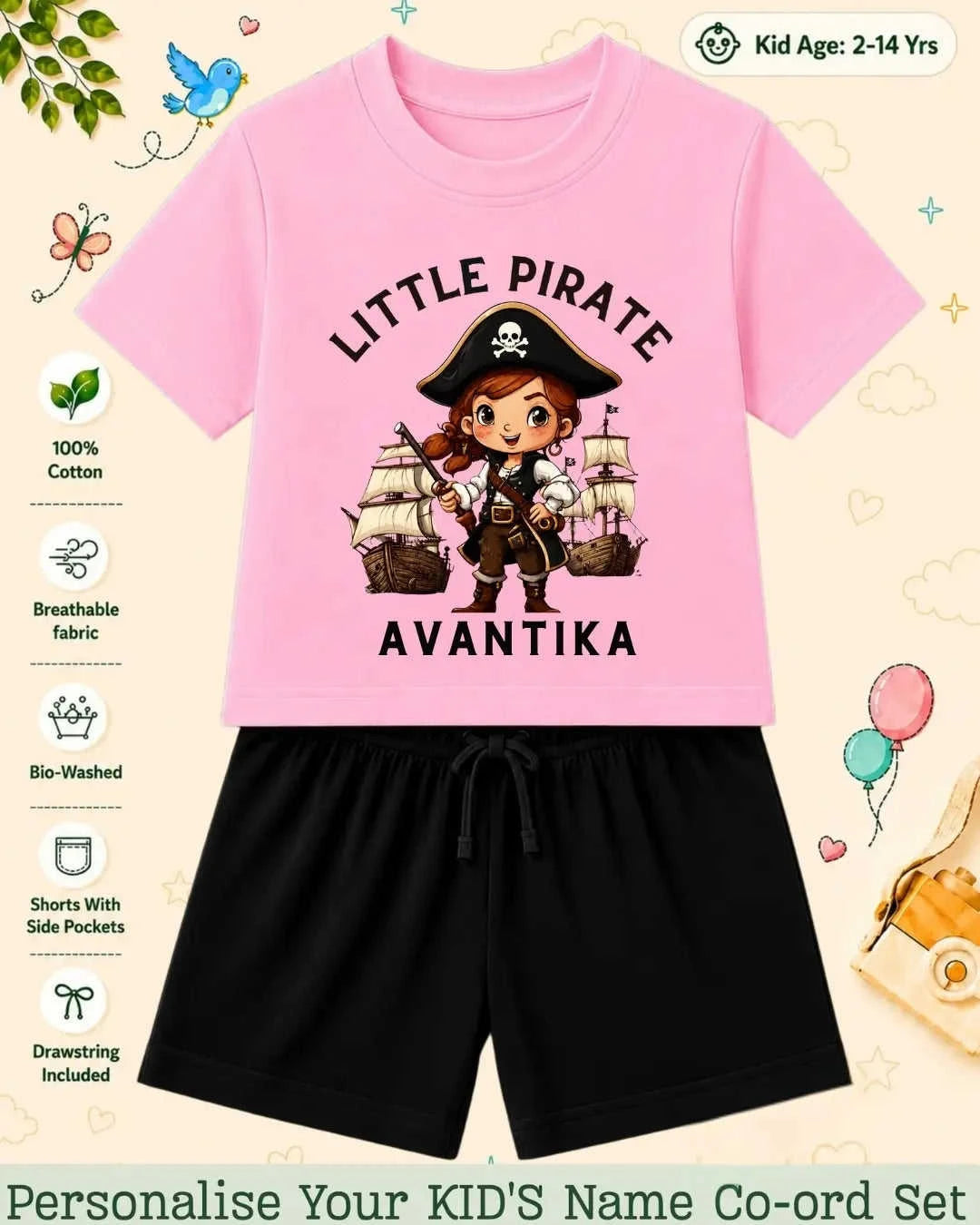 Pirates & Karate Theme Kid Co-ord Set Swiftsoul