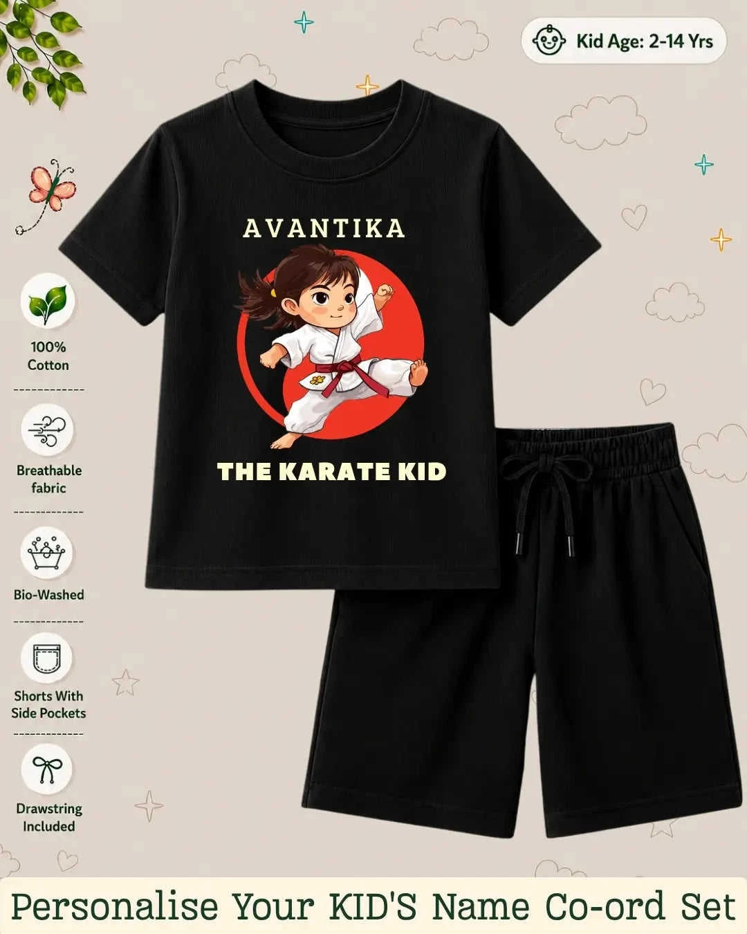 Pirates & Karate Theme Kid Co-ord Set Swiftsoul