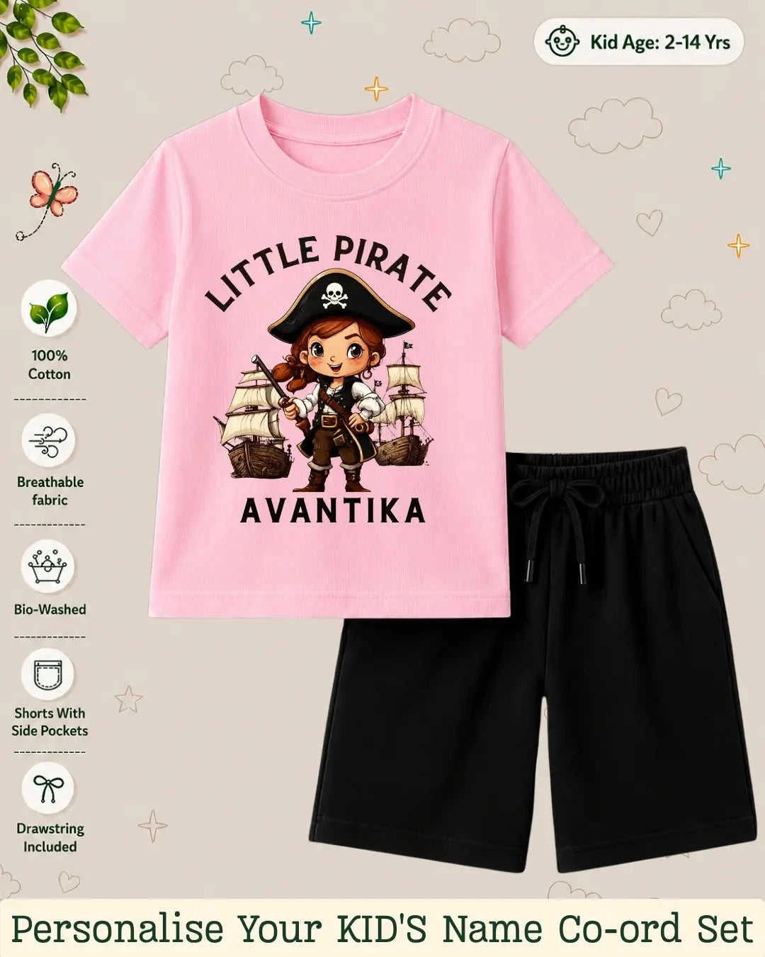 Pirates & Karate Theme Kid Co-ord Set Swiftsoul