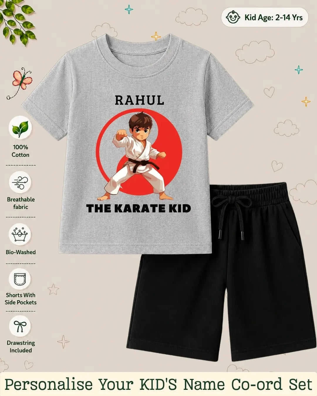 Pirates & Karate Theme Kid Co-ord Set Swiftsoul