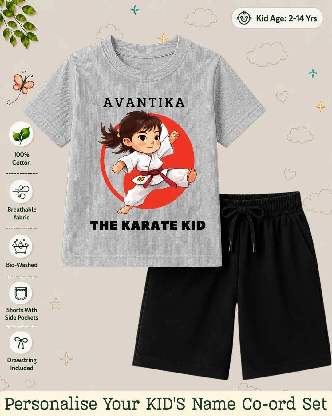Pirates & Karate Theme Kid Co-ord Set Swiftsoul