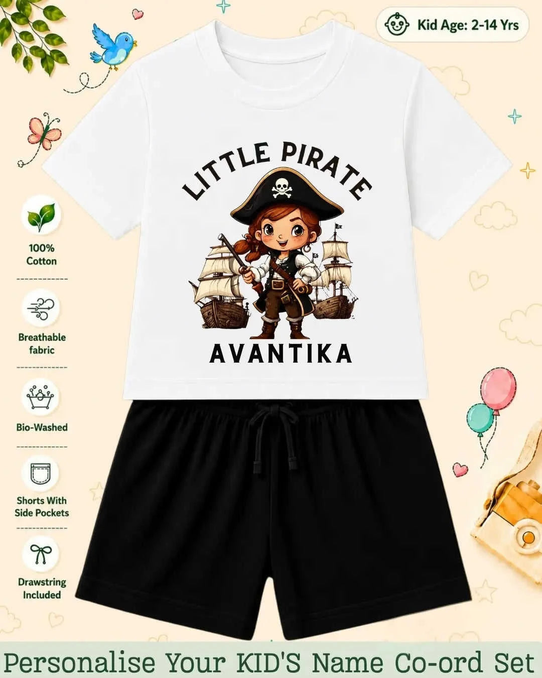 Pirates & Karate Theme Kid Co-ord Set Swiftsoul